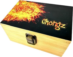 Large Wooden Rolling Box Grass Leaf Tobacco Rizla Smoking Storage Roll Tub - Picture 1 of 8