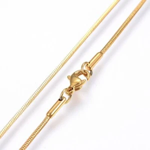 10x Golden Stainless Steel Snake Chain Necklaces with Lobster Claw Clasps 19.6" - Picture 1 of 2