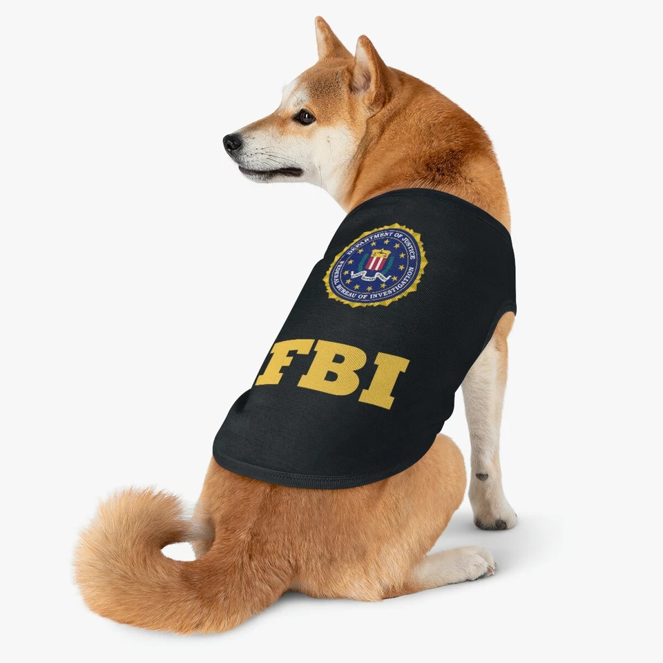 Camiseta sin mangas para mascotas FBI táctica pequeña mediana grande Shiba pastor alemán linda cálida EE. UU.  Foto 1 de 1
