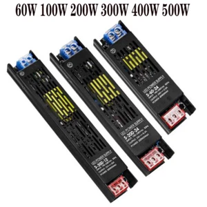 60-500W LED Slot Netzteil 12V 24V Ultra Thin LED Streifen Treiber Transformator - Picture 1 of 17
