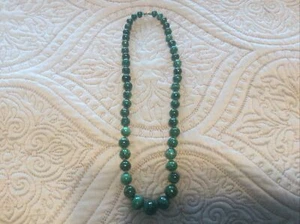 Vintage Malachite Bead Necklace Heavy 3.3 Ounces 20 Inch - Picture 1 of 3