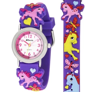 Nuevo reloj Ravel 3D Pony Timeteacher niños niñas analógico con correa multicolor - Imagen 1 de 1