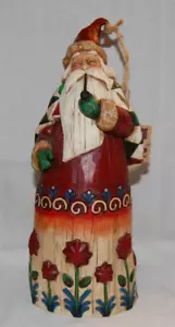 Jim Shore 2002 Santa Figurine with Pipe Red Flowers New with Tag Ornament - Picture 1 of 4