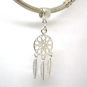 DREAMCATCHER-Dream Catcher-925 sterling silver European charm bead/Pendant-2.2 g - Picture 1 of 4