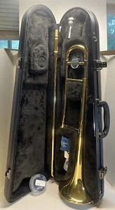 Nice! Yamaha YSL-200AD Advantage Gold Tenor Trombone Mouthpiece, Case & Supplies - Picture 1 of 12
