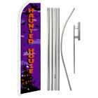 Haunted House Advertising Swooper Feather Flutter Flag & Pole Kit Halloween