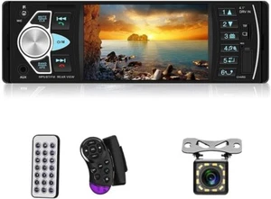 Single Din Car Stereo Bluetooth Car Radio with Backup Camera 4.1 Inch Screen Mul - Picture 1 of 8