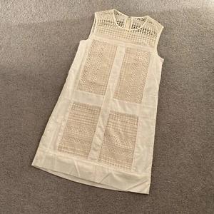 - J. Crew Geo Lace Sleeveless Shift Dress in White SMALL - Picture 1 of 6