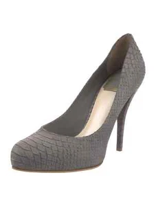 Christian Dior Miss Dior Snakeskin Python Embossed Stiletto Pumps Size 39.5 Grey - Picture 1 of 18