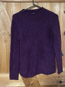 Talbots Womens Sweater Purple Cable Knit Size Medium P  Long Sleeve - Picture 1 of 3