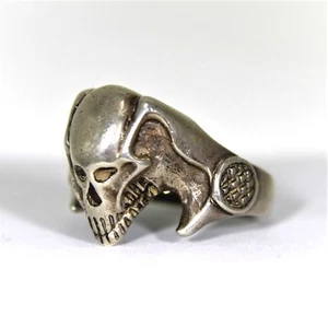 Anillo vintage de plata esterlina calavera grande talla Y - 12 1/4 - Imagen 1 de 6
