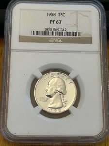 1958 Proof Washington Quarter - NGC PF 67 Very Nice - Picture 1 of 3