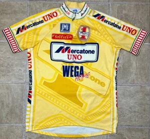 Camiseta deportiva de ciclismo vintage SMS Santini Team Mercatone Uno - talla XXL - hecha en Italia - Imagen 1 de 12