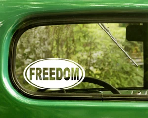 2 FREEDOM DECALs Liberty Oval Sticker For Car Window Laptop Rv Bumper Truck   - Picture 1 of 1