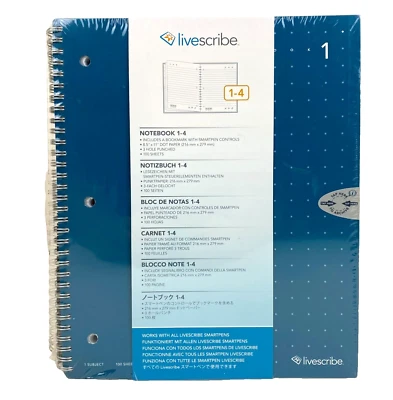 Livescribe 8.5 x 11 College Ruled 4 Pack of Notebooks 100 Sheets DOT Paper NEW - Image 1 of 4