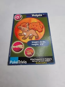 Tarjeta Pokémon Pokétrivia Topps #37 Vulpix Datos Coleccionistas MP - Imagen 1 de 6