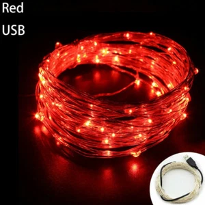 USB Connector LED String Fairy Lights 5/10M 50/100LEDs Copper Wire Party Decor - Picture 1 of 18