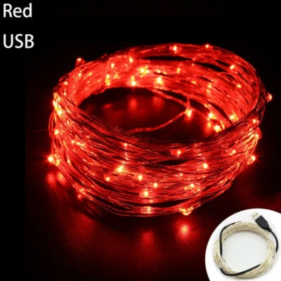 USB Connector LED String Fairy Lights 5/10M 50/100LEDs Copper Wire Party Decor   - Image 1 of 4