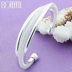 Brazalete de red de plata esterlina 925 DOTEFFIL boda moda joyería - Imagen 1 de 6