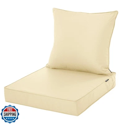 Comcaver Outdoor Cushions for Patio Furniture, Waterproof Fade and Tear Resis