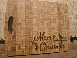 FROHE WEIHNACHTEN NEU HOLZ SCHNEIDEBRETT GRÖSSE 14"×11"×1" - Bild 1 von 5