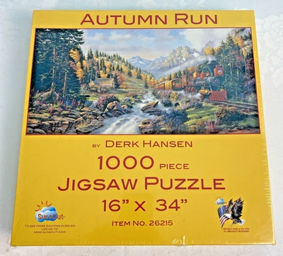 Derk Hansen "Autumn Run" 1000 Piece Jigsaw Puzzle 16x34in #26215~NEW - Image 1 of 4