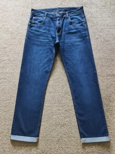 Firetrap Blue Straight Stretch Jeans with Turn ups. Worn Once. 36w 31L. - Picture 1 of 6