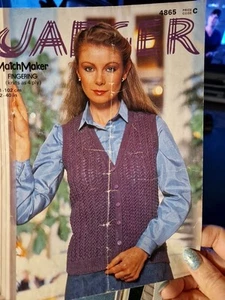 Jaeger Women's Cardigan Knitting Pattern 4865 Waistcoat 32-40"  - Picture 1 of 3