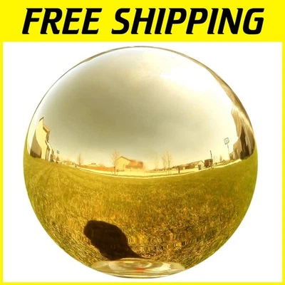 Acento de jardín moderno: bola de espejo dorada brillante Foto 1 de 4