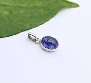 Tanzanite Pendant Encased 925 Silver Noble Gift Gemstone Blue Oval Jewellery - Picture 1 of 6