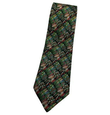 Corbata de seda Missoni ITALIA verde geométrica con:4" usada en excelente estado Foto 1 de 4
