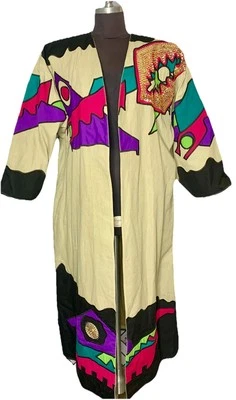 Chaqueta Tipicano Años 80 Patchwork Bordada Grannycore con Arte de Patchwork Abstracto Foto 1 de 4