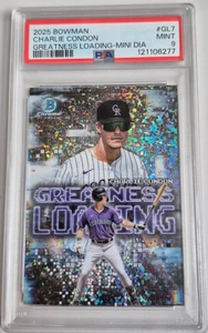 2025 Bowman Charlie Condon Greatness Loading Mini Diamond Refractor #/150 PSA 9 - Picture 1 of 2