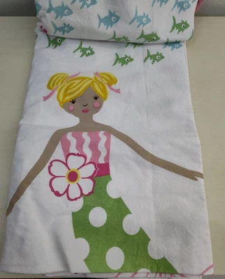 Cortina de ducha Pottery Barn Kids Mermaid 2016 tela de algodón pesado Foto 1 de 4