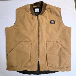 Vtg Polar King Quilted Vest Sz XL Duck Canvas Insulated Zip Pockets USA Outdoors - Picture 1 of 10