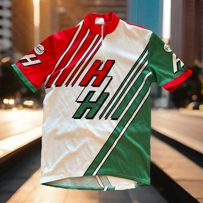 Cycling Jersey Short Sleeve Racing Red Green Outdoors Sports Size Large - Image 1 of 4