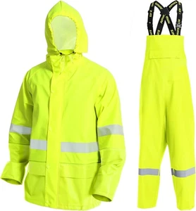 NAVIS MARINE Regenanzug für Herren strapazierfähige Arbeitskleidung wasserdichte Jacke mit Hose - Bild 1 von 9