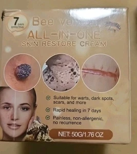 Bee Venom Cream Face and Body Skin Restoral Warts Scars, Dark Spots 1.78 Oz Jar  - Picture 1 of 5