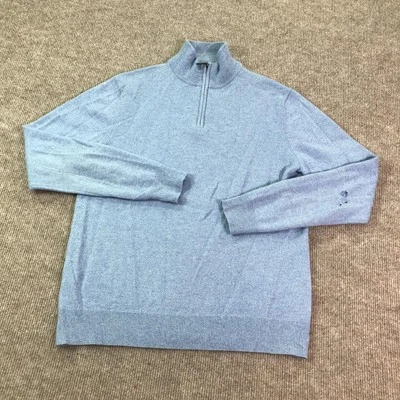 Bloomingdale's The Men's Store Sweater Mens Medium Cashmere Half Zip Pullover - Image 1 of 4