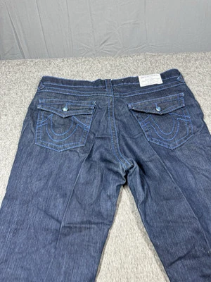 True Religion Jeans Mens Size 31 Blue Jewel Buttons Straight Leg Dark Wash 36x31 - Image 1 of 4