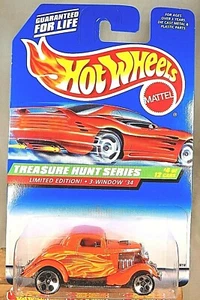1998 Hot Wheels #752 Treasure Hunts Series 4/12 3-WINDOW '34 Orange Chrome5DotSp - Bild 1 von 5