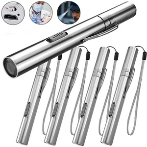 Confezione 5 LED Tascabile Penlight Zoom Portatile Mini Torcia con Clip per Medici/Infermieri - Foto 1 di 14