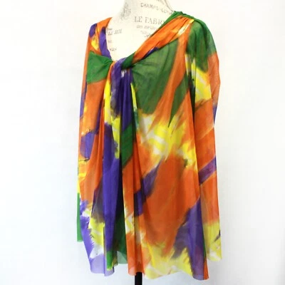 Blusa Shamask Diseñador Malla Forrada de Seda Arco Iris Acuarela Talla 2 Grande Foto 1 de 4
