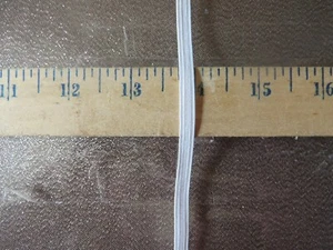 Fascia elastica a maglia piatta elastica bianca 1/4 di pollice 6 iarde spedizione giornaliera fuori USA - Foto 1 di 4