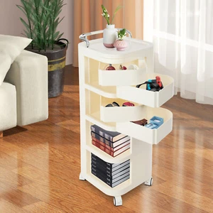 4-Tiers Kitchen Trolley Rack Rolling Storage Cart Fruit Vegetable Shelf Kitchen - Picture 1 of 15