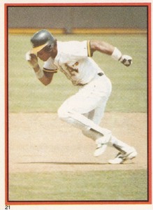RICKEY HENDERSON 1983 Topps Baseball Sticker # 21 Oakland A's HOF NM - MT