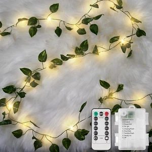 Vine with Fairy Lights Battery Operated, 33Ft100 LED Pothos String Lights with R - Picture 1 of 12