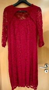 Spitzen Abendkleid Stretch Bügelfrei Gr. 42 weinrot - Bild 1 von 3