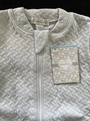 Kissy Kissy NWT Blue Jacquard Pima Cotton Zip Footie-0-3Mos - Image 1 of 4
