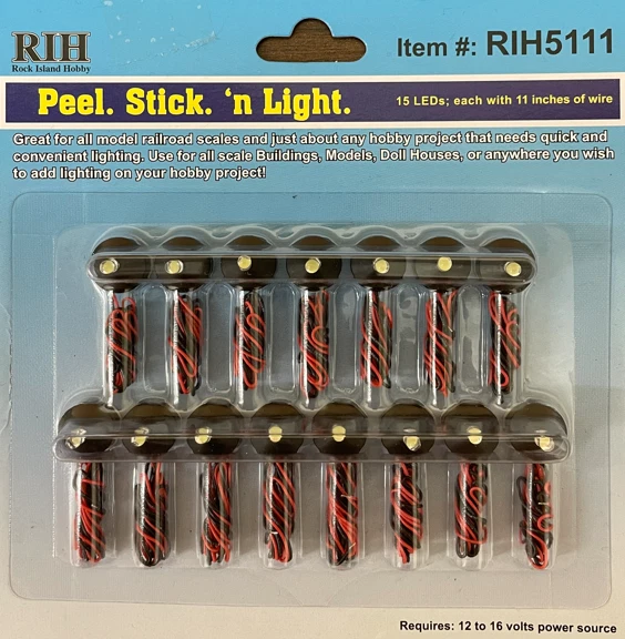 LED PEEL 'N STICK LIGHTS 15 pc AC OR DC Power All Scales 12 - 16 Volts - Image 1 of 1